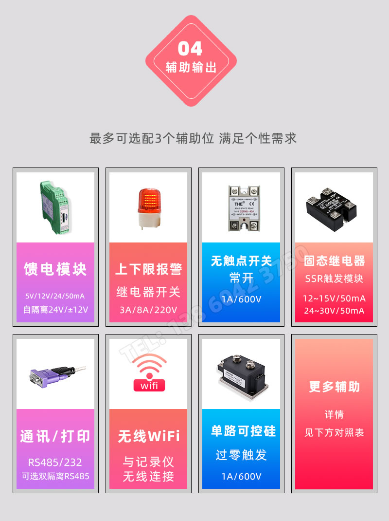 報警開關(guān)量、mA變送、RS485/232通訊-溫度控制儀表